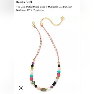 Kendra Scott Mixed Bead And Multi Colored Cord Necklace